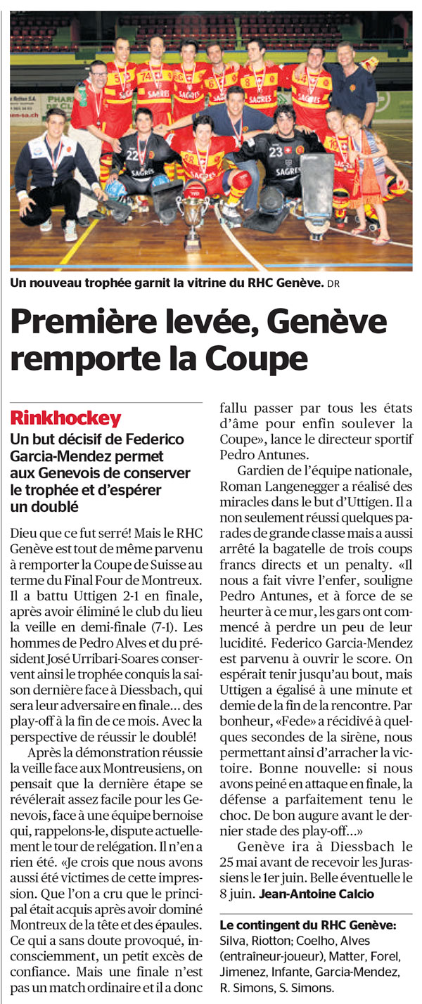 Tribune de Genève du 7 mai 2013